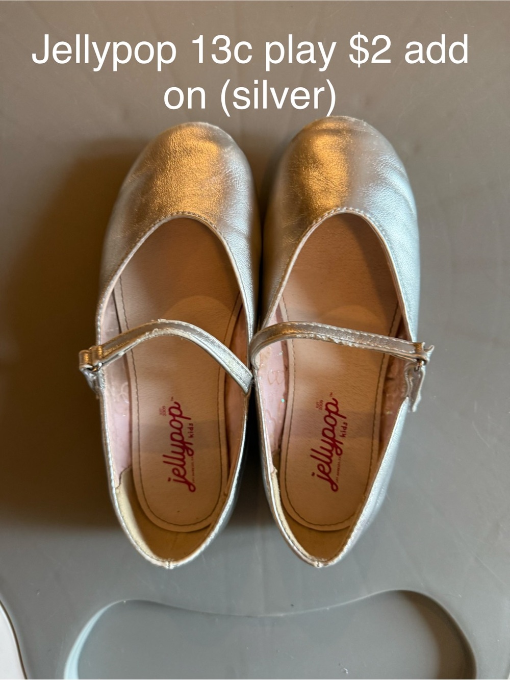 Jellypop Metallic Silver Mary Jane Shoes
